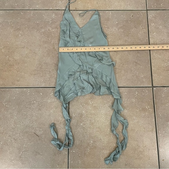 Zara Strappy Semi-Sheer Tank Top Ruffles Green Coquette Fairy Womens Size S - Picture 6 of 7